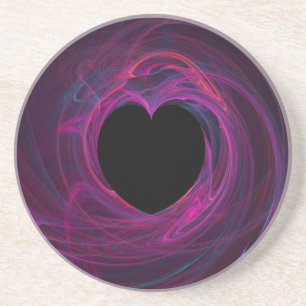 Dessous De Verre En Grès Série cardiaque fractale-3—Dessous de verre spiral
