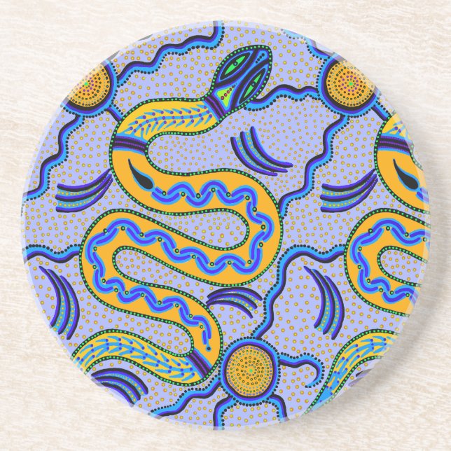 Dessous De Verre En Grès Serpent tribal (Devant)