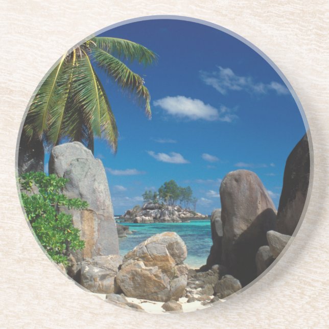 Dessous De Verre En Grès Seychelles, île de Mahe, plage d'Anse Royale. (Devant)