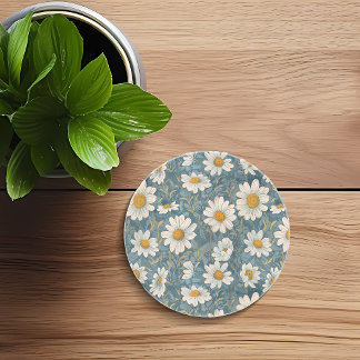 Dessous De Verre En Grès Shasta Daisy Art Nouveau