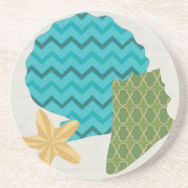 Dessous De Verre En Grès Shell Motifs II (Devant)