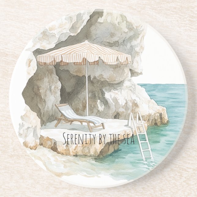 Dessous De Verre En Grès Sicily Italian Ocean Coast (Devant)