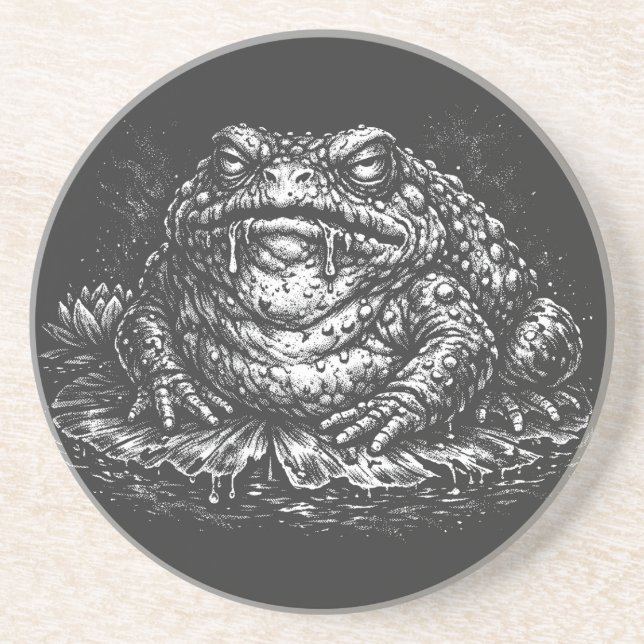 Dessous De Verre En Grès Sigil du Crapaud Hanté par BurnsInHell (Devant)