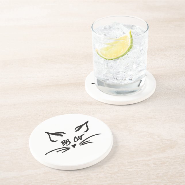 Dessous De Verre En Grès Signature BB Cat (Côté)