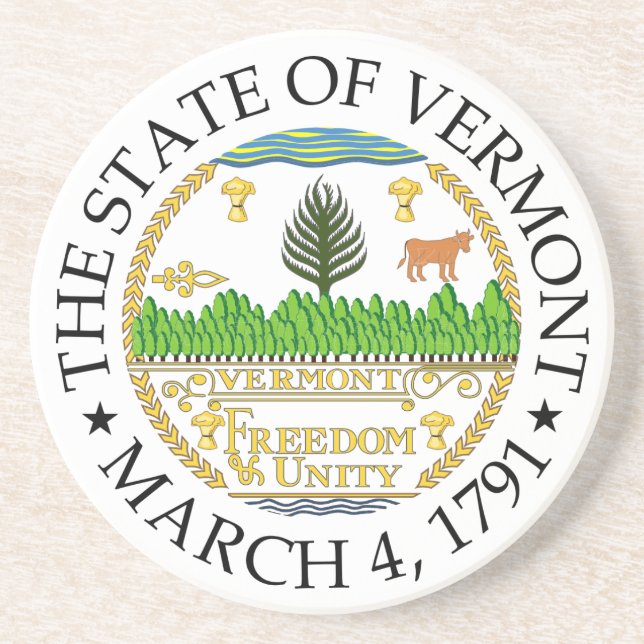 Dessous De Verre En Grès signe du Vermont (Devant)