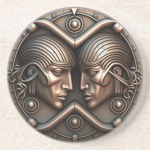 Dessous De Verre En Grès Signe du zodiaque Gémeaux Horoscope Gémeaux