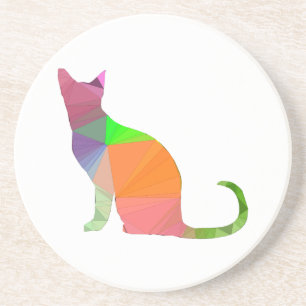 Dessous De Verre En Grès Silhouette de chat à faible densité