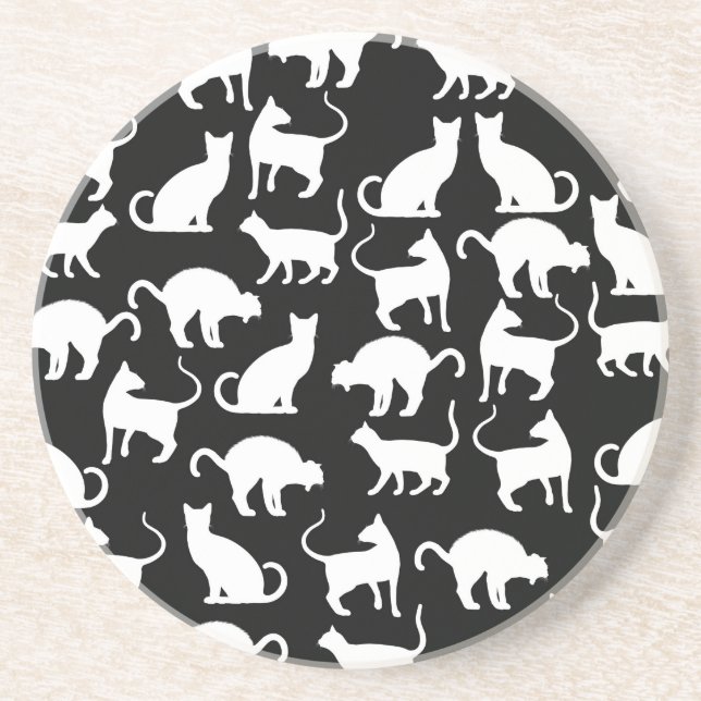 Dessous De Verre En Grès silhouette de chats (Devant)