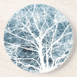 Dessous De Verre En Grès Silhouette de l'arbre
