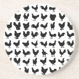 Dessous De Verre En Grès Silhouettes de poulet