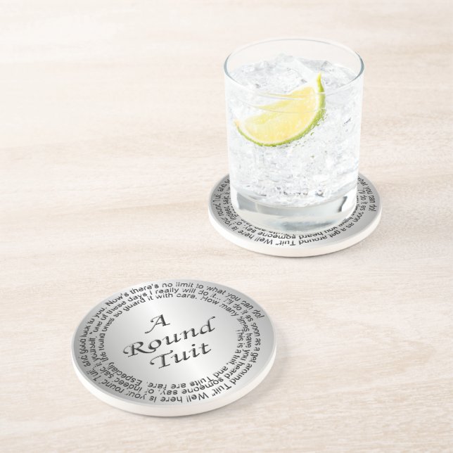 Dessous De Verre En Grès Silver Round Tuit (Côté)