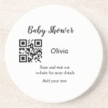 Dessous De Verre En Grès Simple baby shower site web code-barres QR ajouter<br><div class="desc">Conçu pour le baby shower</div>