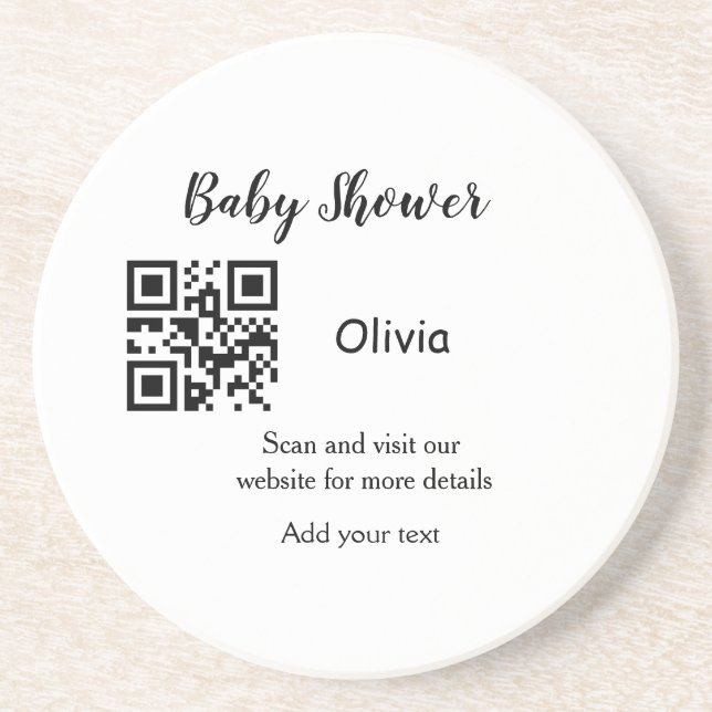 Dessous De Verre En Grès Simple baby shower site web code-barres QR ajouter (Devant)