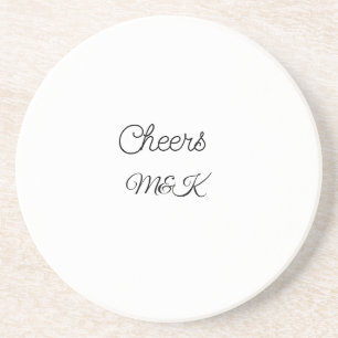 Dessous De Verre En Grès Simple minimal ajouter nom acclamations couple nom