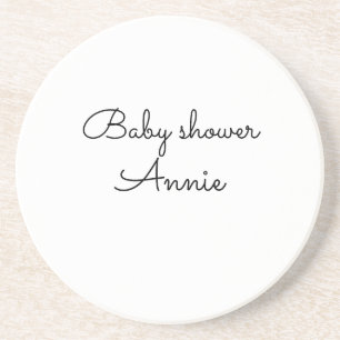 Dessous De Verre En Grès simple minimal ajoutez votre nom texte baby shower