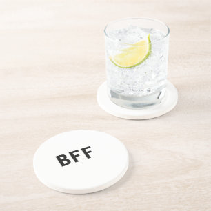 Dessous De Verre En Grès Simple minimal BFF meilleures amies famille nom pe