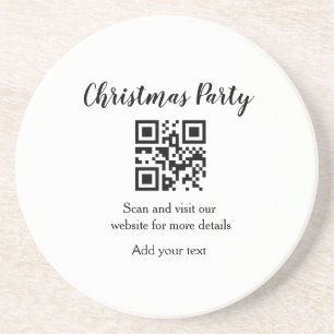 Dessous De Verre En Grès Simple noël fête site code barre QR ajouter nom