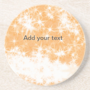 Dessous De Verre En Grès Simple paillettes orange scintillement étoiles ajo