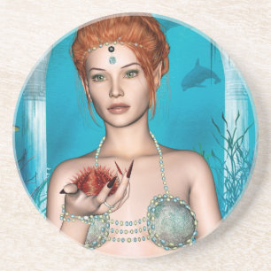 Dessous De Verre En Grès Sirène de l'océan