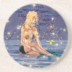 Dessous De Verre En Grès Sirène dorée