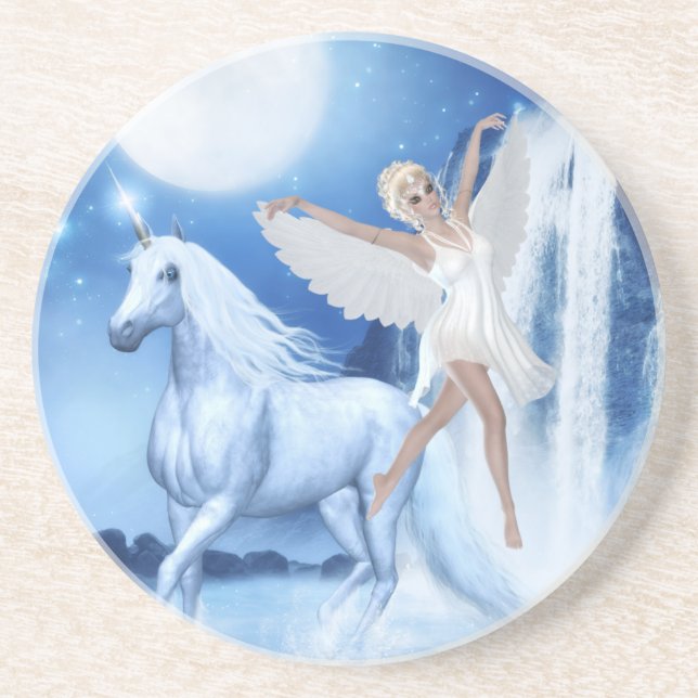 Dessous De Verre En Grès Sky Féerie Aspar et Unicorn (Devant)