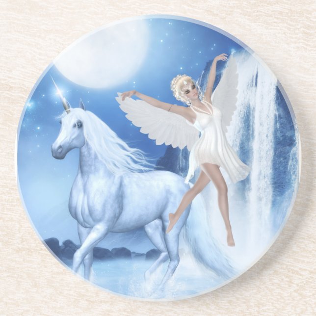 Dessous De Verre En Grès Sky Féerie Aspar et Unicorn (Devant)