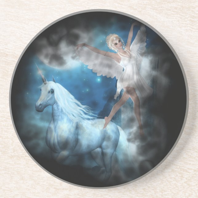 Dessous De Verre En Grès Sky Féerie Aspar et Unicorn Vignette (Devant)