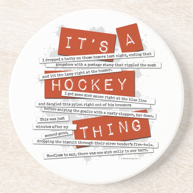 Dessous De Verre En Grès Slang de hockey (Devant)