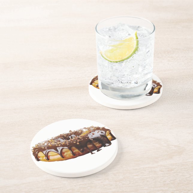 Dessous De Verre En Grès SlipperyJoe's décadent beignet couvert d'épais bri (Côté)