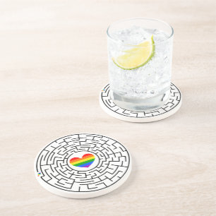 Dessous De Verre En Grès SlipperyJoe's orgueil labyre de labyrinthe de flèc
