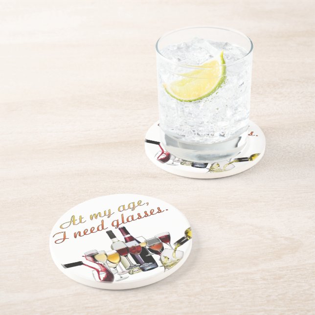 Dessous De Verre En Grès SlipperyJoe's Vins Verres de raisins fermentés vin (Côté)