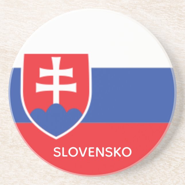 Dessous De Verre En Grès Slovaquie Drapeau Slovaque Emblème Europe (Devant)