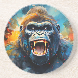 Dessous De Verre En Grès Smiling gorilla