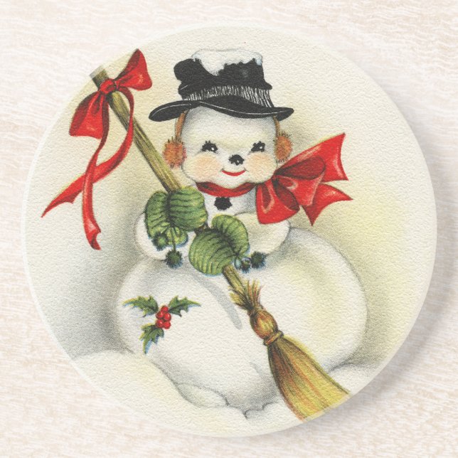 Dessous De Verre En Grès Snowman 001 (Devant)