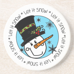 Dessous De Verre En Grès Snowman Laisser Neige