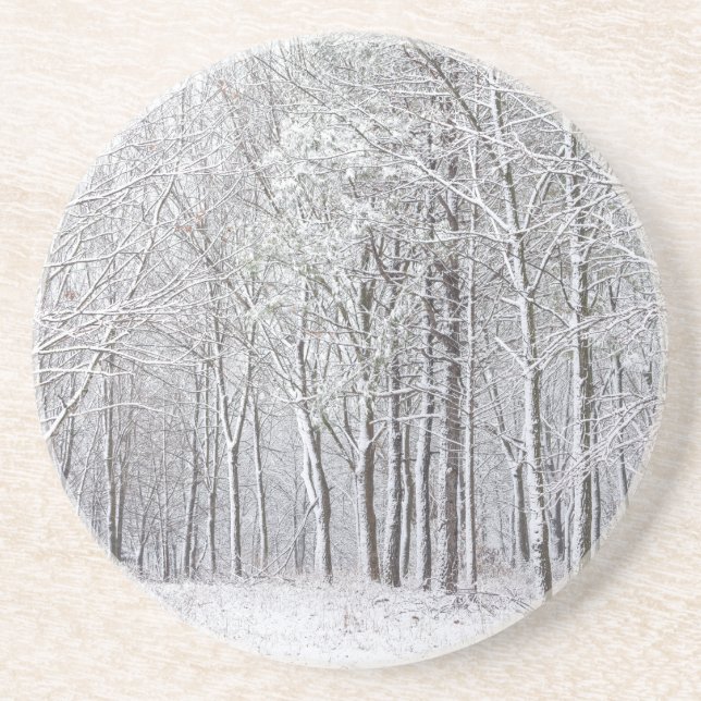 Dessous De Verre En Grès Snowy Woods (Devant)