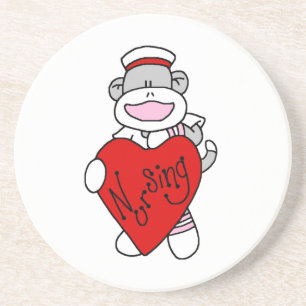 Dessous De Verre En Grès Sock Monkey I Love Nursing T-shirts et cadeaux