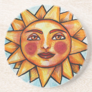 Dessous De Verre En Grès Soleil ensoleillé en été