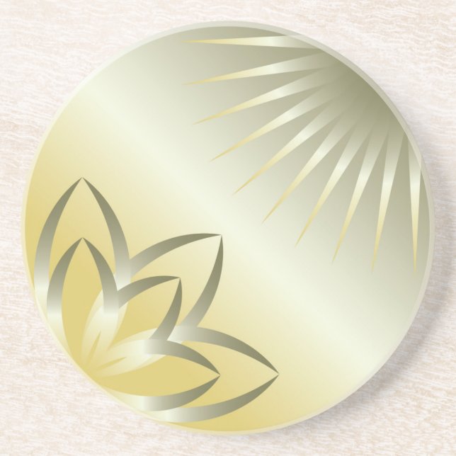 Dessous De Verre En Grès soleil et fleur (Devant)