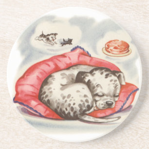 Dessous De Verre En Grès sommeil du chiot