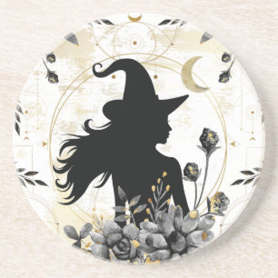 Dessous De Verre En Grès Sorcière contemporaine d'Halloween 3