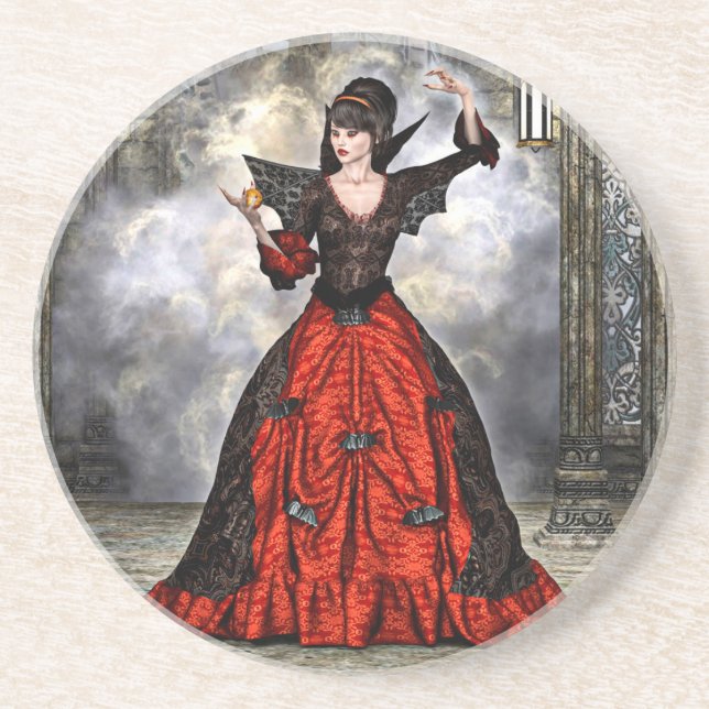 Dessous De Verre En Grès Sorcière féminine (Devant)