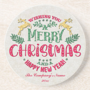 Dessous De Verre En Grès Souhaitez-vous un joyeux Noël et une bonne année