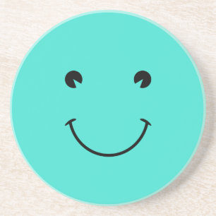 Dessous De Verre En Grès Sourire Turquoise