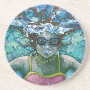 Dessous De Verre En Grès Sous la nage aquatique