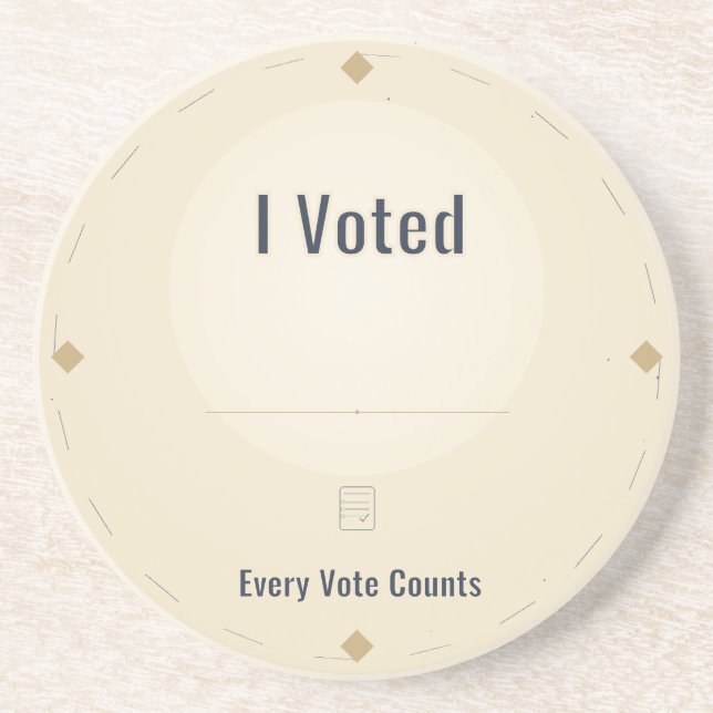 Dessous De Verre En Grès Sous-main J'ai Voté Chaque Vote Compte (Devant)