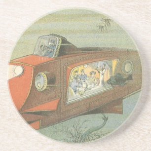 Dessous De Verre En Grès Sous-marin Steampunk de science-fiction vintage en
