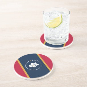 Dessous De Verre En Grès Sous-verre avec le drapeau de l'État du Mississipp