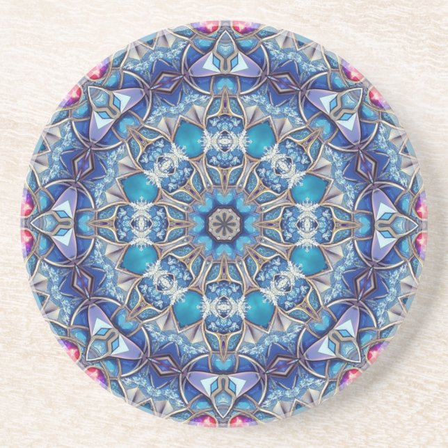Dessous De Verre En Grès Sous-verre décoratif en grès bleu (Devant)