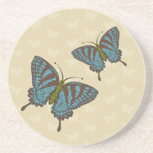 Dessous De Verre En Grès Sous-verre en grès Papillon japonais